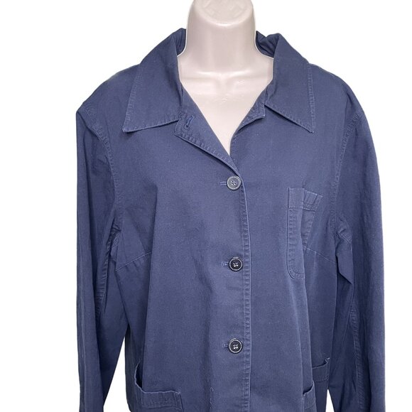 Womens Dark Blue Blazer Emma James  Woman Plus Size 16 W Pockets u - Picture 2 of 7